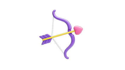 3D Cupid's Bow and Arrow, Love Concept