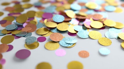 Scattered colorful confetti