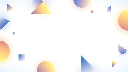 Abstract Geometric Shapes with Soft Gradient Colors on White Background image photo