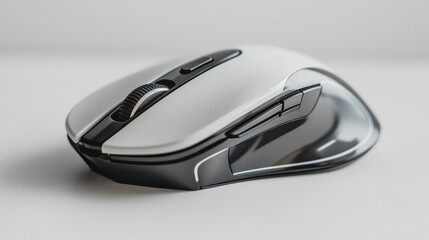 Close up view of a wireless optical computer mouse