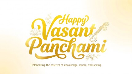 Obraz premium Happy vasant panchami festival greeting card design