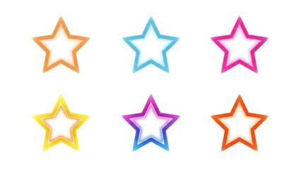 Obraz premium Multicolored Stars on White Background