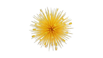 Abstract Yellow Burst on White Background