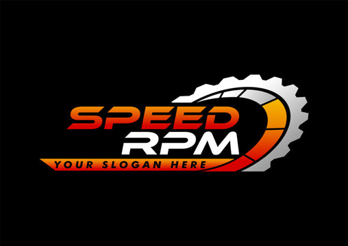 speedometer speed racing rpm logo sticker design vector illustration