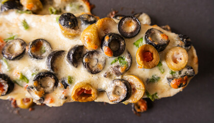 Baked Cheese Bread with Olives