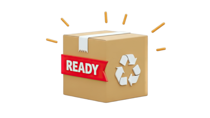 Ready Package with Recycling Symbol - Eco-Friendly Delivery