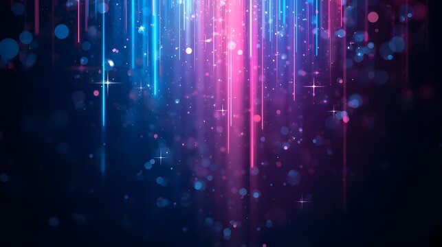 Abstract vertical light rays in blue and pink colors background