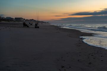 Beach Scene with Surf Casters