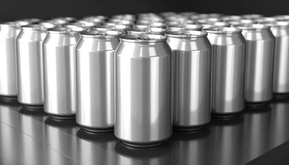 Rows of Aluminum Cans - A Study in Repetition and Texture.