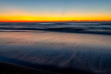 Morning Twilight  at the Beach  with Rays and reflections