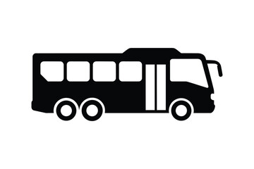 City bus transport silhouette Vector illustration