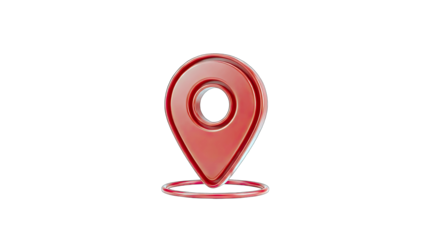 Red Location Pin Icon on White Background