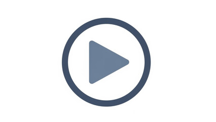 Play Button Icon Flat Design Isolated on White Background