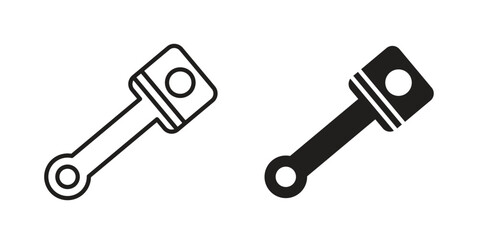 Car connecting rod icon element in flat simple style. Thin stroke editable icons