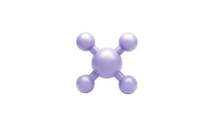 3D Molecule Illustration on White Background