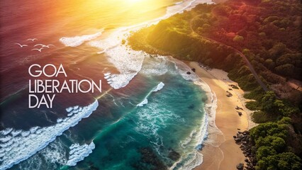 Aerial view of Goan coastline celebrating Liberation Day proudly.