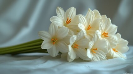Delicate bouquet of white flowers