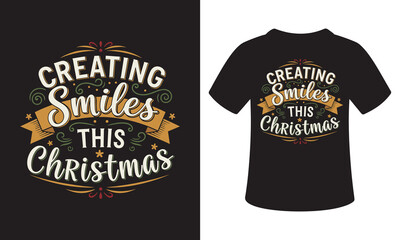 Creating smiles this christmas T-shirt design vector template © Arif