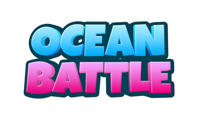 Ocean battle text on transparent background