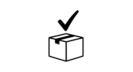 Parcel accepted black white icon  