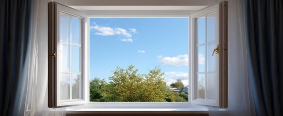 Obraz premium An open window brings fresh crisp air into the room.