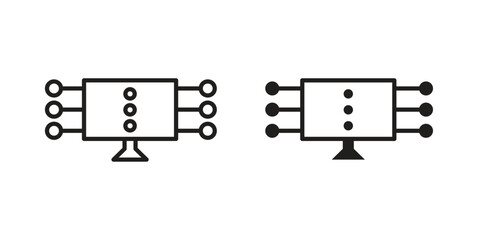 data streaming icon element in flat simple style. Thin stroke editable icons