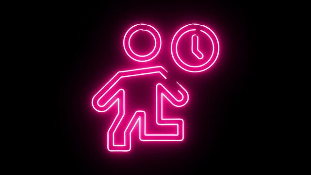 Human icon viduo neon animation	
