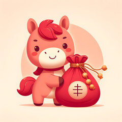 붉은말 일러스트