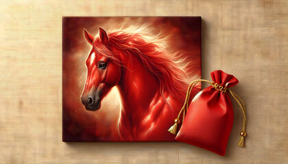 붉은말 일러스트