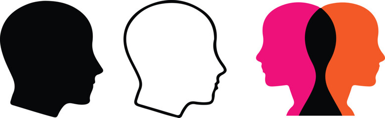 man head icons set vector three set art