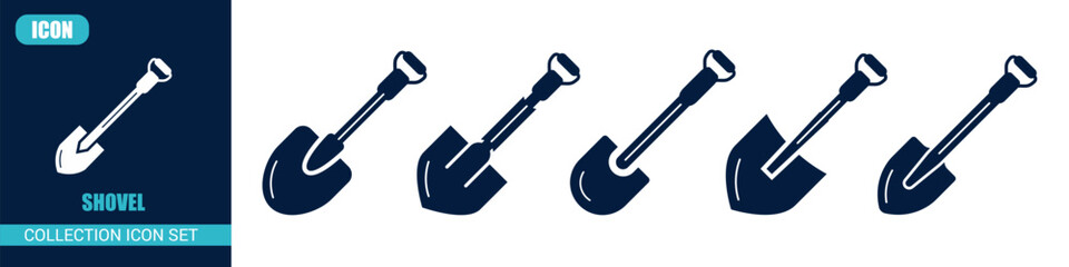 Modern shovel icon set illustration © Syahrudinarianto