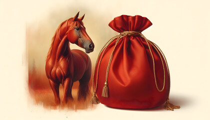 붉은말 일러스트