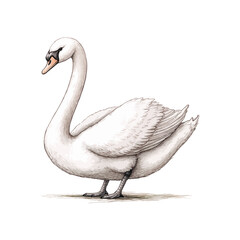 swan drawn vector illustration
