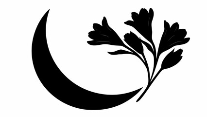 Fototapeta premium Elegant Vector Silhouette of Freesia Flowers Growing with Delicate Stems, Capturing Natural Beauty and Simplicity