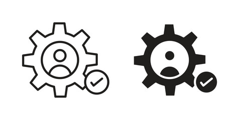 Expert icon element in flat simple style. Thin stroke editable icons