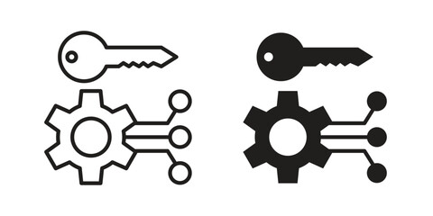 Factor icon element in flat simple style. Thin stroke editable icons