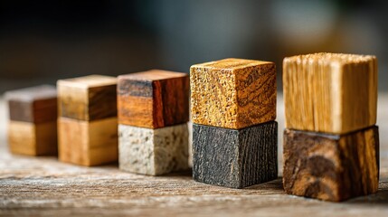 Wooden cubes represent business mindset and personal development, symbolizing believing in yourself and new mindset for results, achieving goals