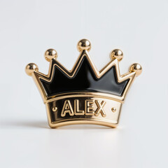badge with a golden crown