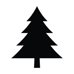 Festive Christmas Tree Silhouettes on White Background