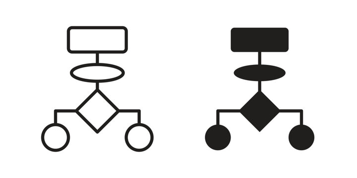 Flowchart icon element in flat simple style. Thin stroke editable icons