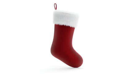 Red Christmas stocking with white fur cuff &mdash; festive holiday decor accessory

