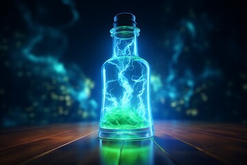 magic bottle of lightning inside
