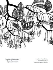 Styrax hand drawn vector illustration. Japanese snowball plant with blooming flowers sketch. Flotal background design. NOT AI generated