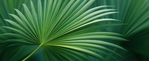 Obraz premium The palm leaf extends broadly with a smooth gentle sway.