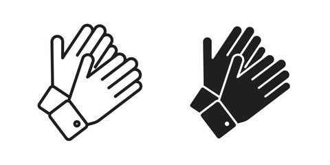 Gloves icon element in flat simple style. Thin stroke editable icons