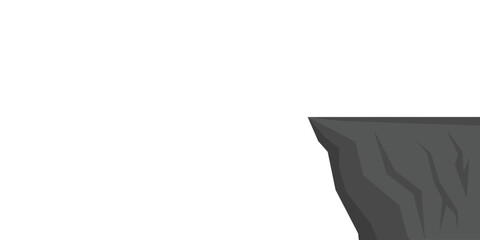 Rock Cliff. Vector Illustration Isolated on White Background. 