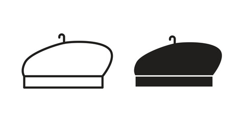 Obraz premium Beret icon concept template. linear or solid icon collection