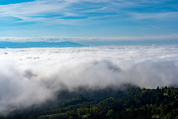 clouds over the mountains