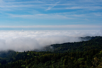 clouds in the mountains