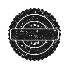 Post stamp, label or badge. Grunge imprint and postmark. Brown vintage circle postcard watermark. Used envelope design element. Vector illustration